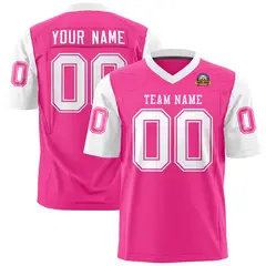 Pink White Raglan Sleeves Authentic Football Jersey 1