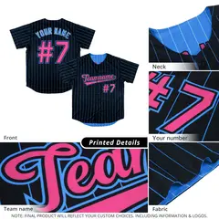 Pink White Reversible Stripe Baseball Jersey 4