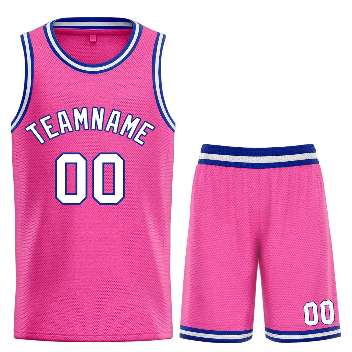 Pink White-Royal Bull Classic Sets Basketball Jersey