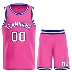 Pink White-Royal Bull Classic Sets Basketball Jersey