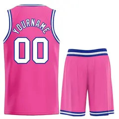 Pink White-Royal Bull Classic Sets Basketball Jersey 2