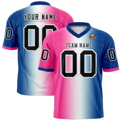 Pink White-Royal Gradient Fashion Authentic Football Jersey 1