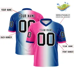 Pink White-Royal Gradient Fashion Authentic Football Jersey 2