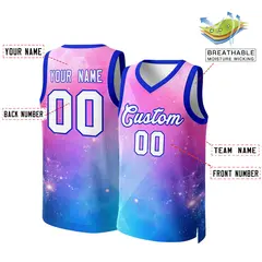 Pink White Royal Graffiti Pattern Mesh Basketball Jersey 2