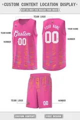 Pink White Scratches Pattern Basketball Jersey 2
