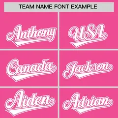 Pink White Side Flame Outline Baseball Jersey 3