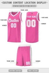 Pink White Side Splash Basketball Uniform Jersey 2