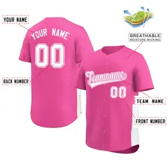 Pink White Side Two-Tone Authentic Baseball Jersey 2