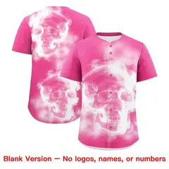 Pink White Skeleton Graffiti Lightweight Baseball Jersey 8