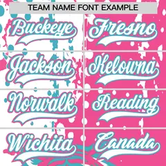 Pink White Sky Blue Full-Snap Tiger Graffiti Baseball Jersey 6