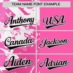 Pink White Split Graffiti Raglan Sleeve Baseball Jersey 3