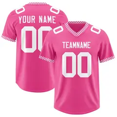Pink White Square Neckline Classic Authentic Football Jersey 1