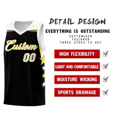Pink White Star Color Block Two Tone Side Basketball Jersey 2