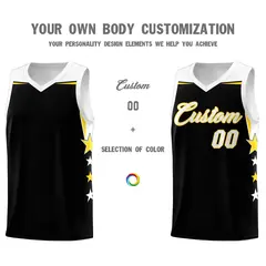 Pink White Star Color Block Two Tone Side Basketball Jersey 3