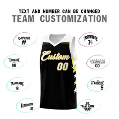 Pink White Star Color Block Two Tone Side Basketball Jersey 4