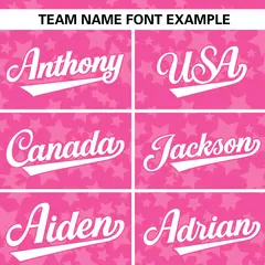 Pink White Star Graffiti Authentic Baseball Jersey 3