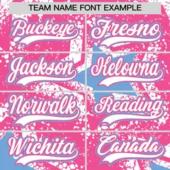 Pink White Star Graffiti Baseball Jersey 6