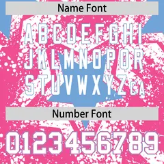 Pink White Star Graffiti Baseball Jersey 7