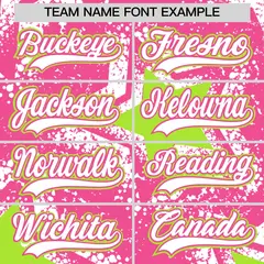 Pink White Star Graffiti Baseball Jersey 7