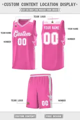 Pink White Star Graffiti Basketball Jersey 2