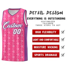 Pink White Star Graffiti Sports Uniform Basketball Jersey 2
