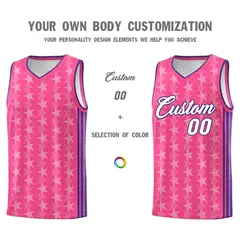 Pink White Star Graffiti Sports Uniform Basketball Jersey 3