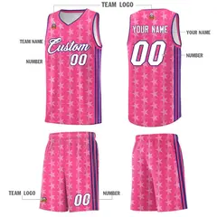 Pink White Star Graffiti Sports Uniform Basketball Jersey 5