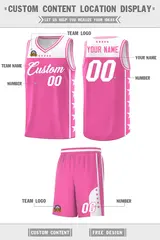 Pink White Star Pattern Team Basketball Jersey 5