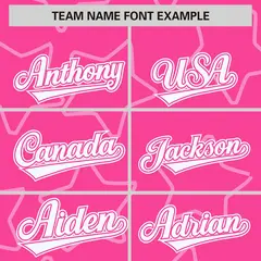 Pink White Star Pattern Varsity Letterman Baseball Jacket 3
