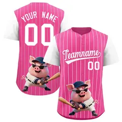 Pink White Stripe Animals Graffiti Raglan Baseball Jersey