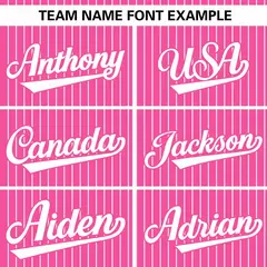 Pink White Stripe Authentic Pullover Baseball Jersey 3