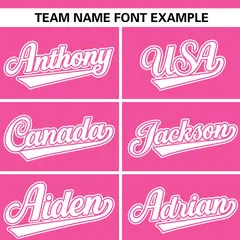 Pink White Stripe Raglan Sleeves Authentic Baseball Jersey 3