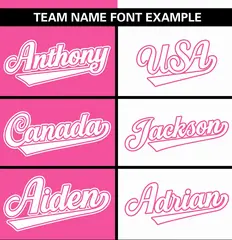 Pink White Stripe-Solid Combo Authentic Baseball Jersey 3