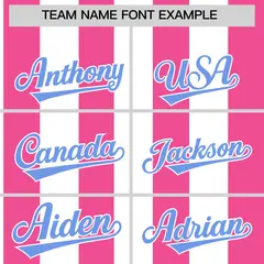 Pink White Stripe Two-Button Softball Jersey 3
