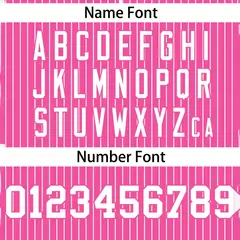 Pink White Stripe Two-Button Softball Jersey 3