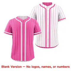 Pink White Striped Reversible Baseball Jersey 9