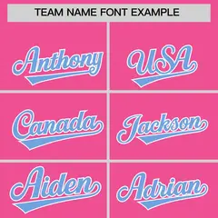 Pink White Thick Stripes Star Pattern Baseball Jersey 3