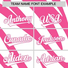 Pink White Tiger Stripe Gradient Baseball Jersey 3