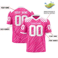 Pink White Tiger Stripe Graffiti Pattern Football Jersey 2