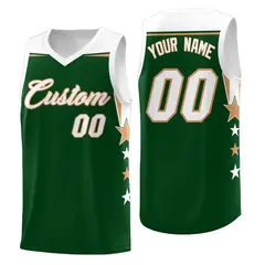 Pink White Two Tone Side Star Color Block Basketball Jersey 1