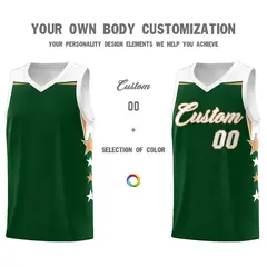 Pink White Two Tone Side Star Color Block Basketball Jersey 3