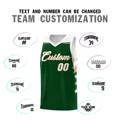 Pink White Two Tone Side Star Color Block Basketball Jersey 4