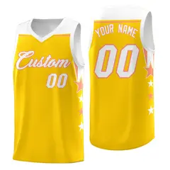 Pink White Two Tone Side Star Color Block Basketball Jersey 1