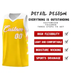 Pink White Two Tone Side Star Color Block Basketball Jersey 2