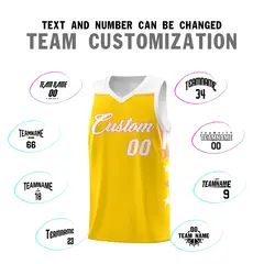 Pink White Two Tone Side Star Color Block Basketball Jersey 4