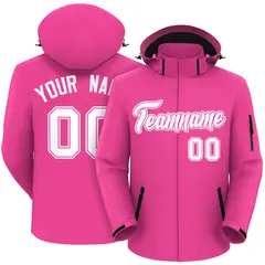 Pink White-White Classic Waterproof Jacket 1