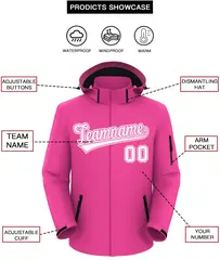 Pink White-White Classic Waterproof Jacket 2