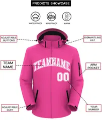 Pink White-White Classic Waterproof Jacket 2