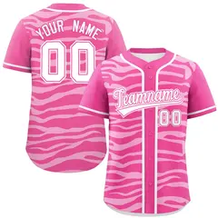 Pink White Zebra Graffiti Authentic Baseball Jersey