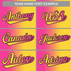 Pink Yellow-Black Gradient Fashion Authentic Baseball Jersey 3